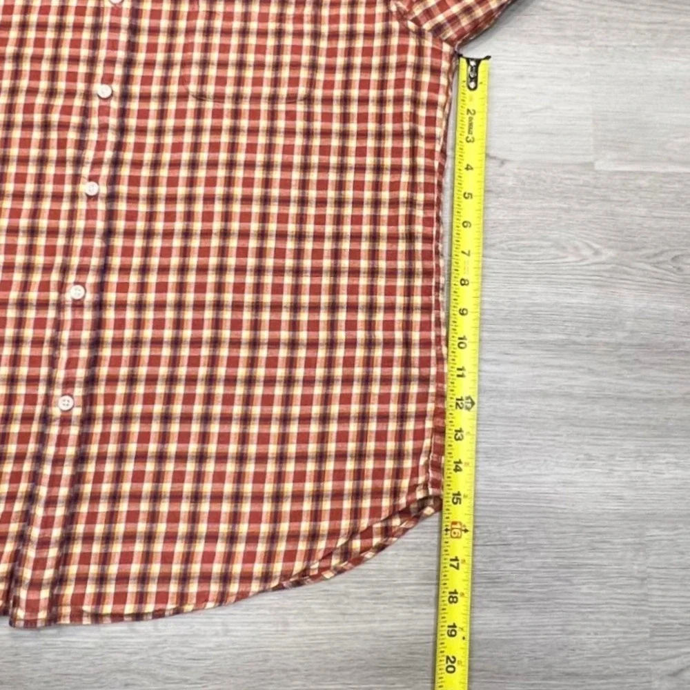 J Crew Brushed Twill Classic Fit Long Sleeve Button Up XL Red‎ Yellow Gingham